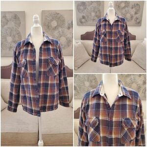 Billabong Straight Fit Quilted Flannel Shacket Sz Sm